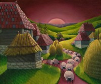In the early morning (oil, 60 cm x 50 cm)